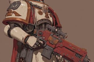 design epic armored sci fi warrior character art