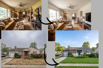 edit real estate photos, change color flooring, house renovation, change sky