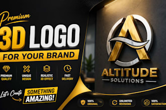 make a premium 3d logo for your brand
