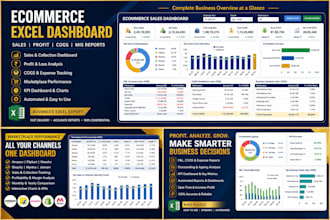 create an ecommerce excel dashboard with sales, profit cogs