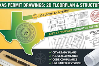 be your civil structural mep permit drawing engineer stamp for texas approval