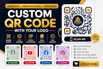 custom branded qr code design with logo