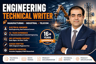 write engineering and manufacturing technical SEO content