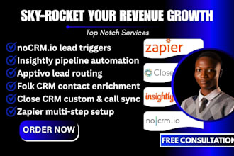 setup automation zapier integration nocrm io insightly apptivo folk close CRM