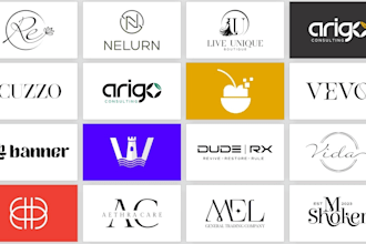 deliver minimal, wordmark, lettermark text based logo or custom text