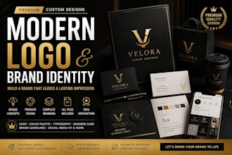 design a modern luxury logo and complete brand identity