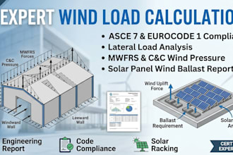 prepare wind load calculation asce 7 eurocode 1 and lateral load analysis