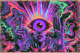 make trippy, psychedelic, surreal, illustrations designs