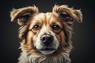 create pet portrait, dog portrait, cat portrait drawing