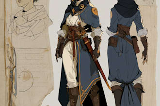 anime character an illustration and anime character