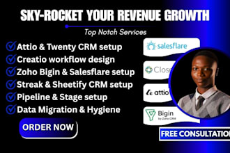 setup attio twenty creatio zoho bigin streak salesflare sheetify crm automation