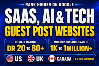 publish saas, ai , tech guest posts on high authority websites for SEO backlink