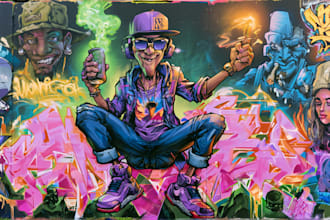 create custom graffiti art designs murals and wall arts