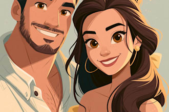 draw cartoon portrait in disney cartoon