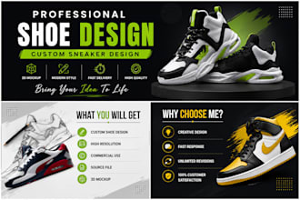 design professional shoe ads, shoe banners,