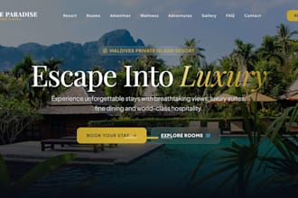 create a modern hotel and resort website