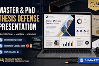 design a professional master or phd thesis defense presentation