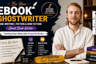 be your ebook ghostwriter book writing fiction and non fiction ghost book writer