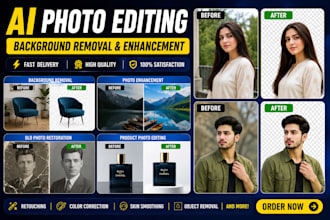 ai photo editing, background removal and photo enhancement