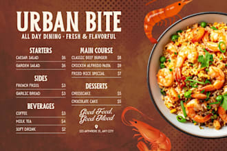 design food menu, cafe menu, digital menu board and restaurant menu design