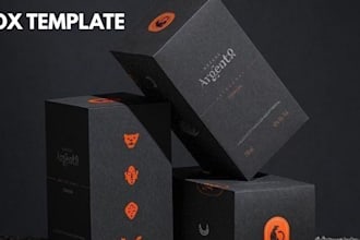 create luxury rigid box dieline, structural packaging and box template