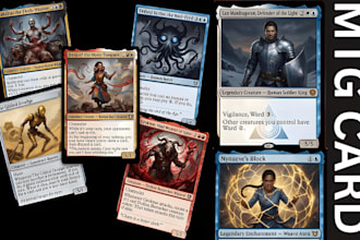 create custom mtg card game design tcg illustration edh pokémon fantasy card