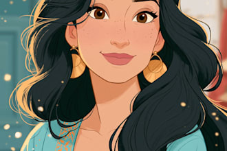 make cartoon disney couple cartoon portrait