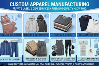 manufacture custom apparel, activewear, gym wear and private label clothing