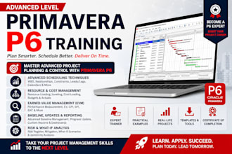 conduct advanced level primavera p6 training