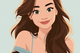 create cartoon disney couple cartoon portrait