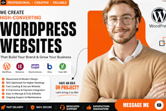 do responsive wordpress website creation with elementor, brizy or bricks builder
