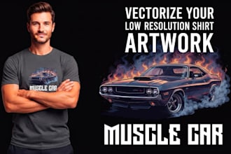 vectorize your low resolution artwork for screen printing