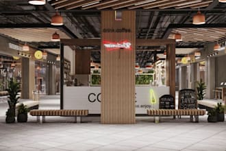 revamp shopping mall interior,merchandising visual layout,3d retail store render