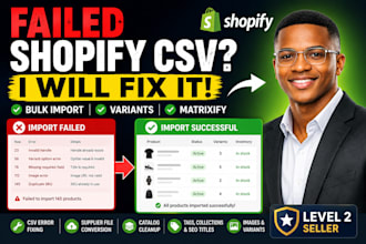 fix shopify CSV import errors and bulk upload your products