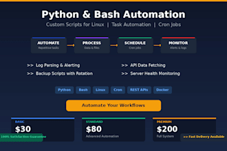 write python or bash automation scripts for linux