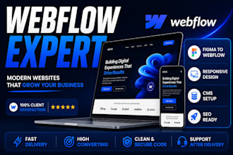 develop responsive webflow website, figma to webflow, webflow expert developer