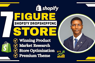 build high converting 7 figure shopify dropshipping store or shopify website