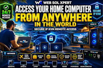 build personal remote work IP kvm to use office or home computer PC from abroad