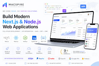 develop a custom full stack next js react node js web application