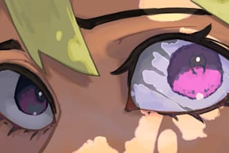 draw a eye banner closeup from your requests