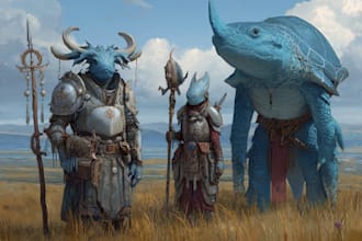 illustrate fantasy art creatures and characters
