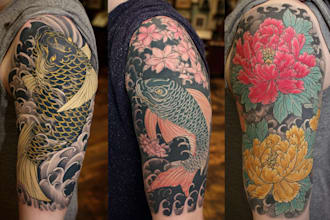 design a custom japanese or realistic tattoo
