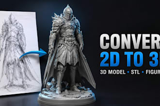 convert 2d to 3d character model, 3d toy model, stl for 3d printing
