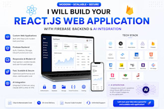 develop a reactjs web application with firebase backend