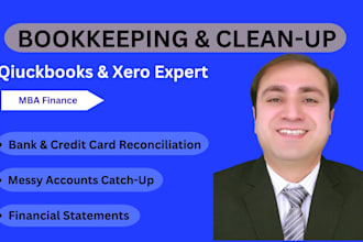 do bookkeeping and cleanup in quickbooks online and xero