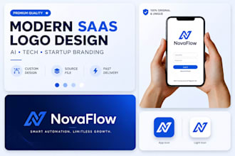 design a modern saas logo for ai and tech startups