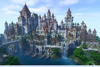 build custom minecraft fantasy city survival world terrain medieval map as build