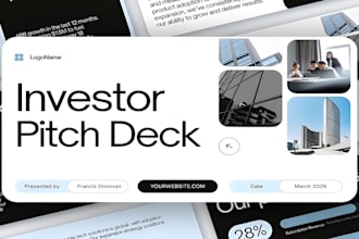 design investor pitch deck, startup pitch deck, funding presentation