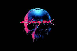illustrate a cool cyberpunk, futuristic logo ar