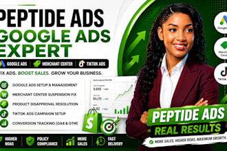 solve peptide ads issues run peptide google ads marchant tiktok ads marketing ca